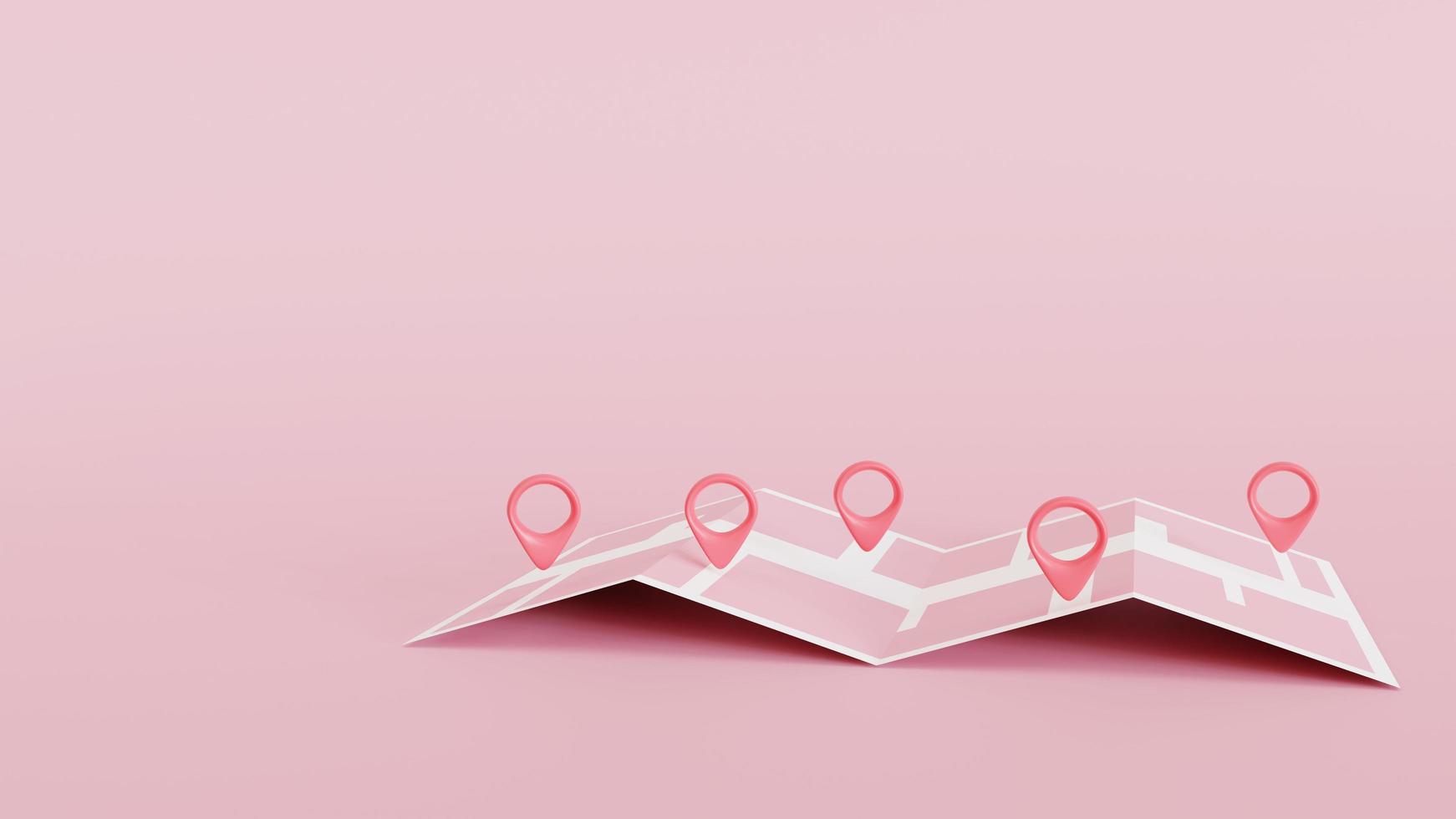Straßenroutenkarte, Navigations-GPS-Karten-Wegbeschreibung. rosa Suchstift-Symbol. navigator reiseroutenmarkierungen und modernes technologiesymbol. 3D-Rendering foto