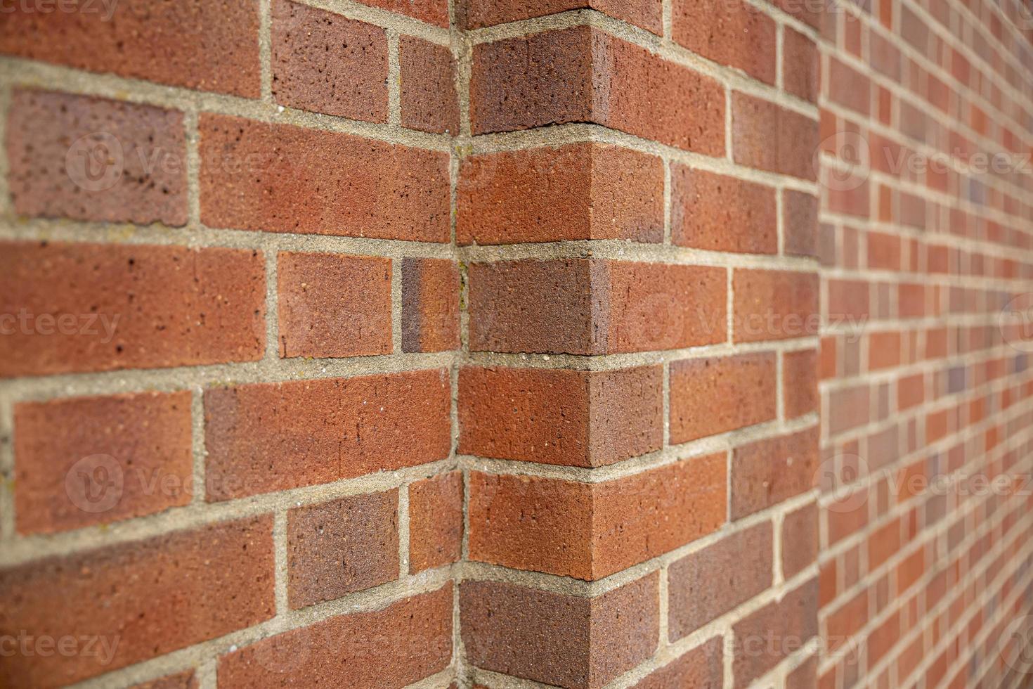 Red Brick Wall Hintergrund außerhalb des Gebäudes, London, UK. foto