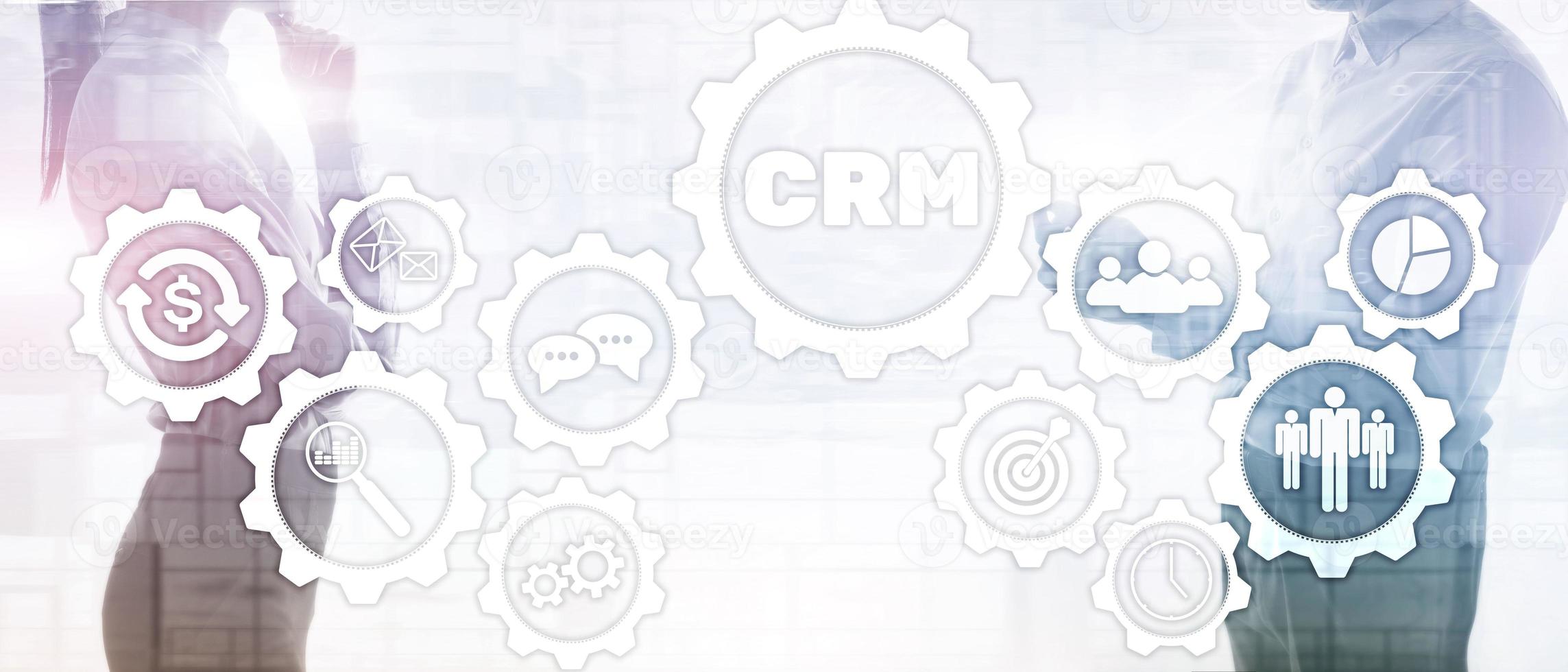 Geschäftskunden CRM-Management-Analyse-Service-Konzept. Beziehungsmanagement. foto