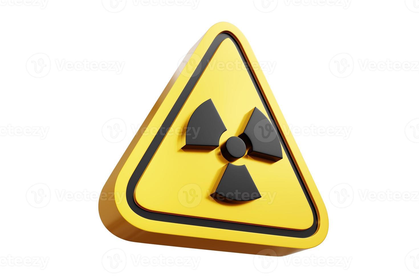 3D-Darstellung von gelben Warnzeichen Symbol Gefahrensymbole für Radioaktivität, Kernenergie, Schadstoffe, Strahlung, biologische Chemikalien, Chemikalien, Umweltverschmutzung, Reaktoren - Beschneidungspfad foto