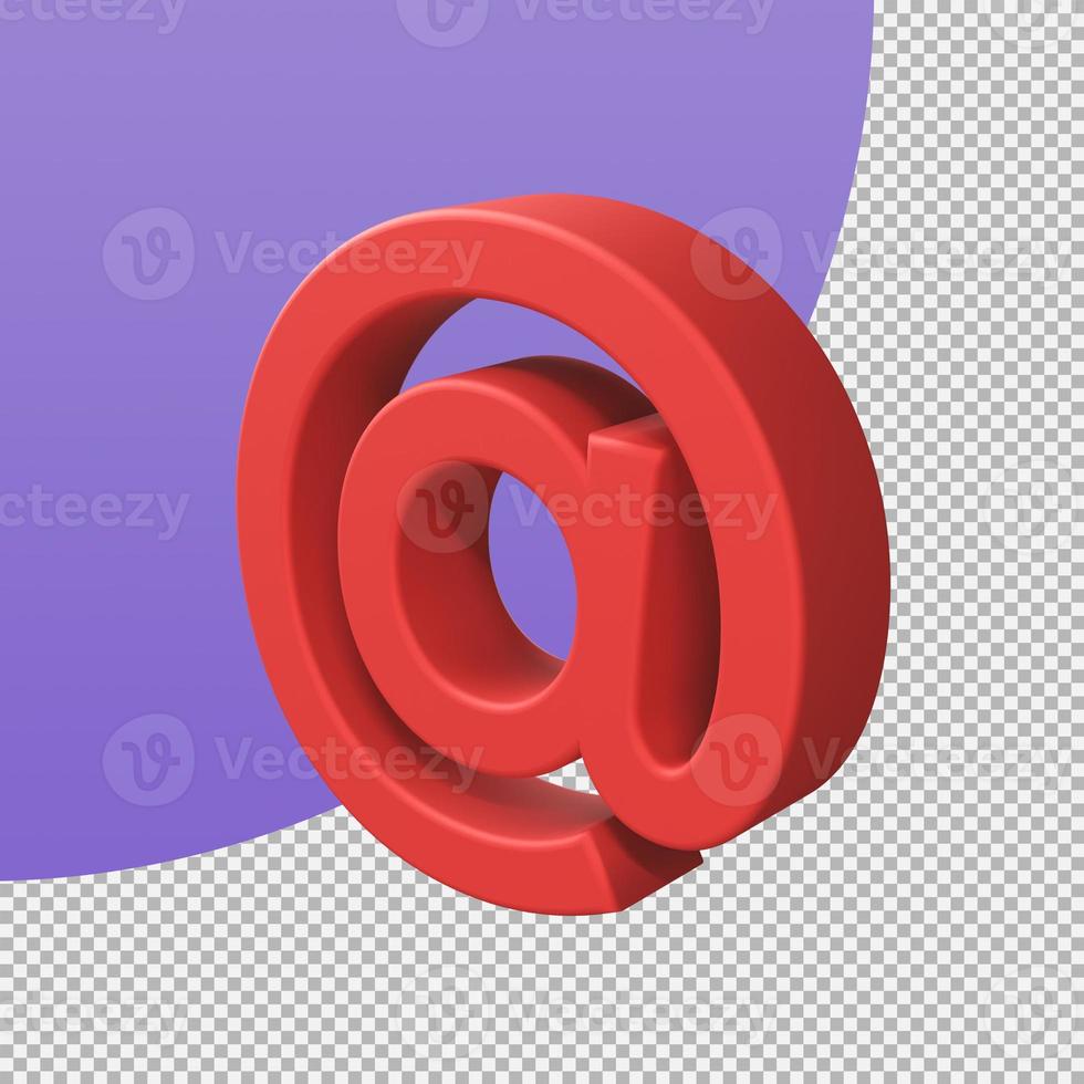 E-Mail an Symbol. Symbol für minimale E-Mail-Adresse. 3D-Darstellung mit Beschneidungspfad. foto