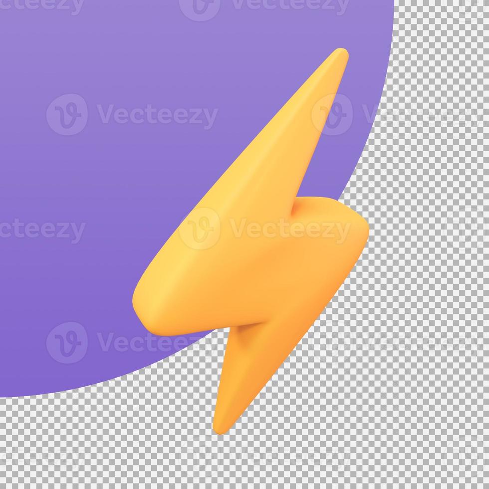 gelbe blitzlieferung geschwindigkeit konzept flash verkaufsförderung. 3D-Darstellung mit Beschneidungspfad foto