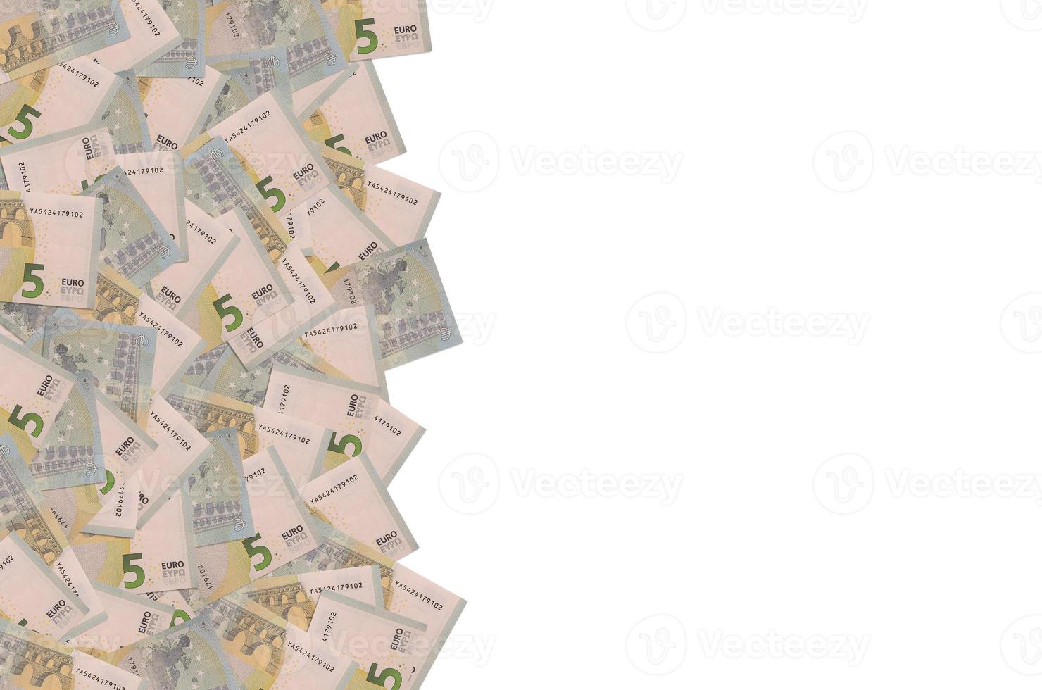 Musterteil der 5-Euro-Banknote, Nahaufnahme mit kleinen braunen Details foto