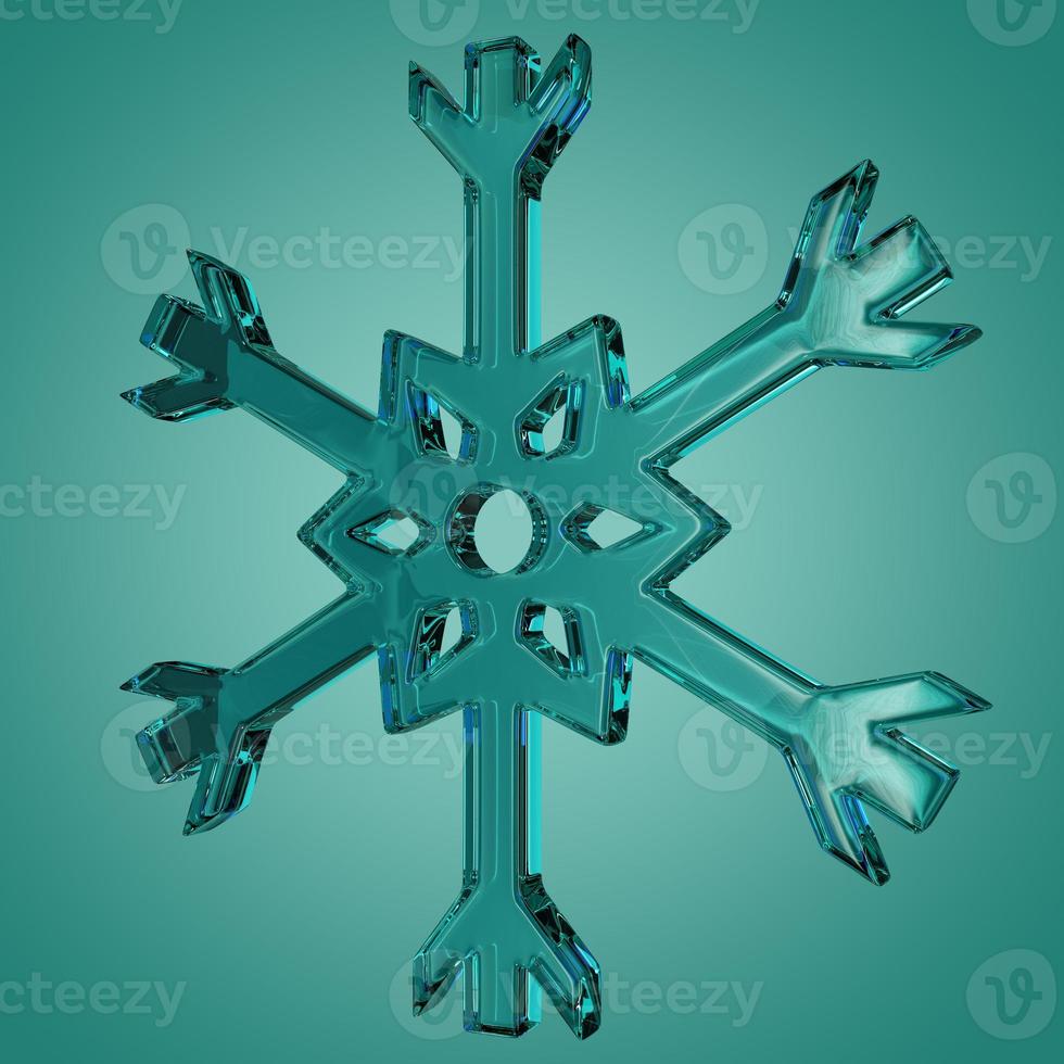 Glas-Schneeflocke-Symbol 3D-Illustration foto