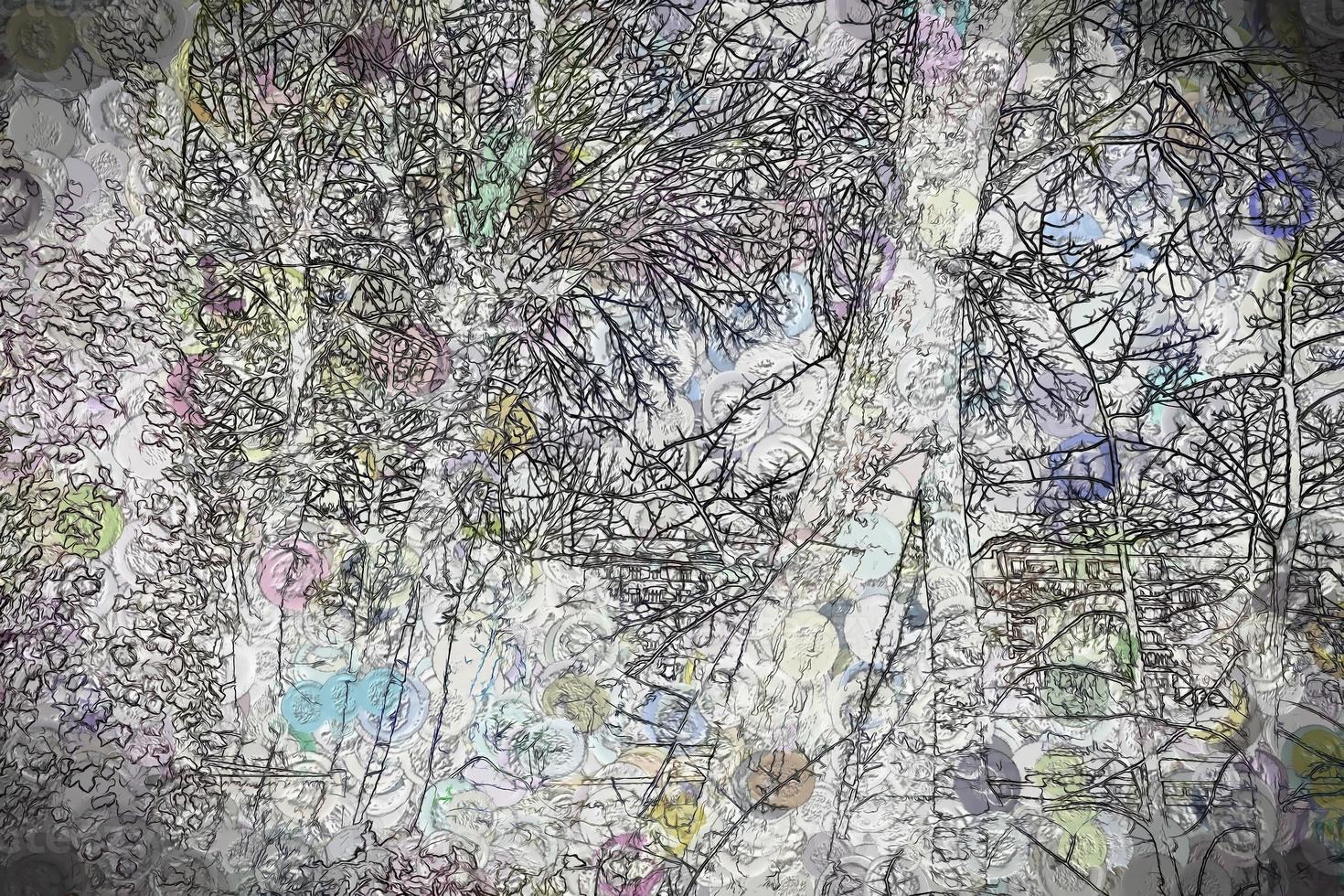 digitale Illustration abstrakte Bäume Zweige Hintergrund foto