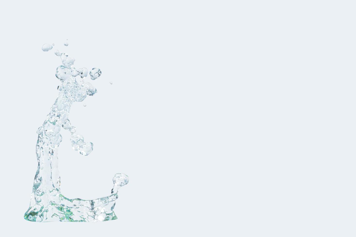 Wasserspritzer lokalisiert auf weißem Hintergrund foto