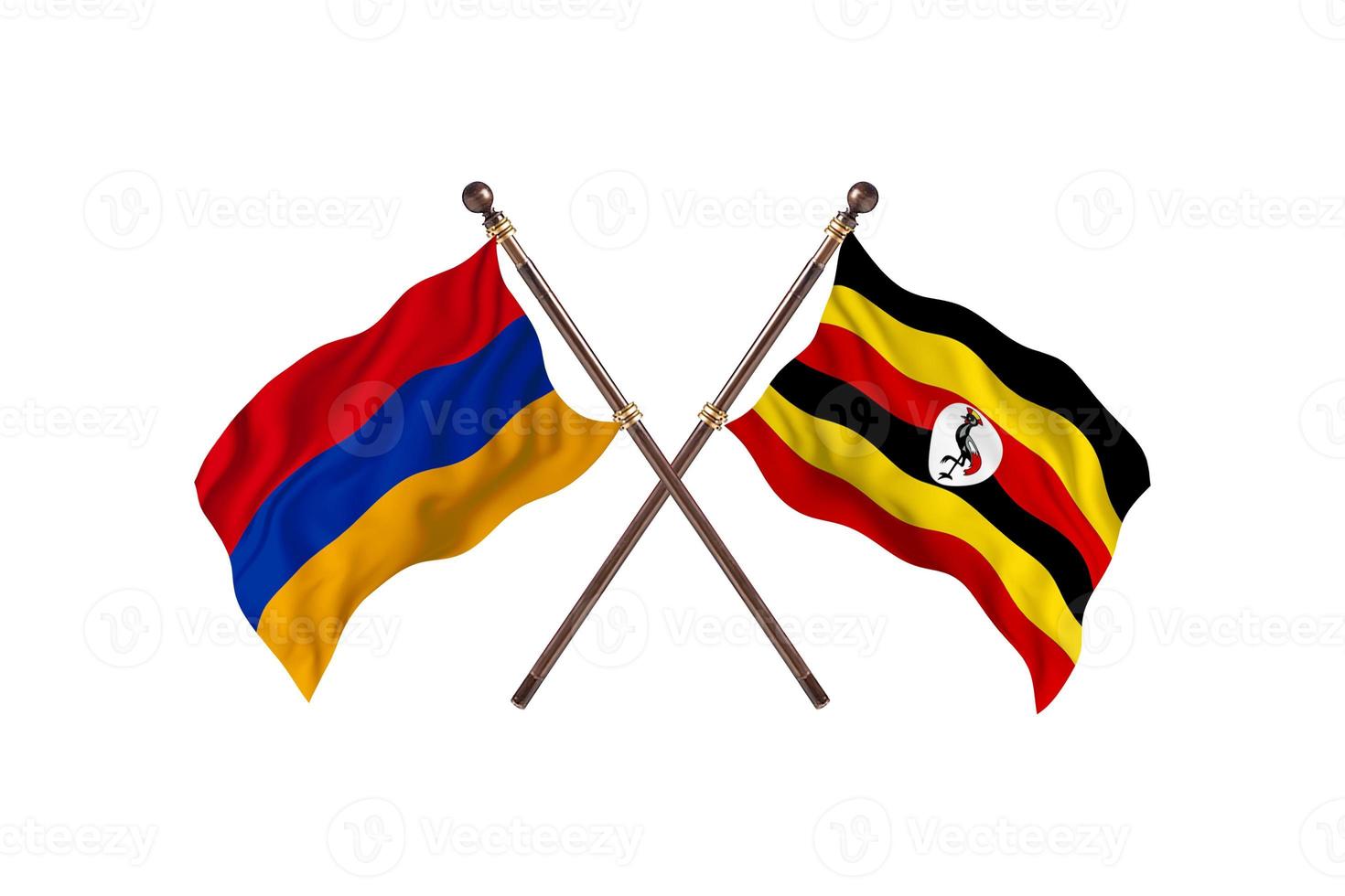 Armenien gegen Uganda zwei Landesflaggen foto