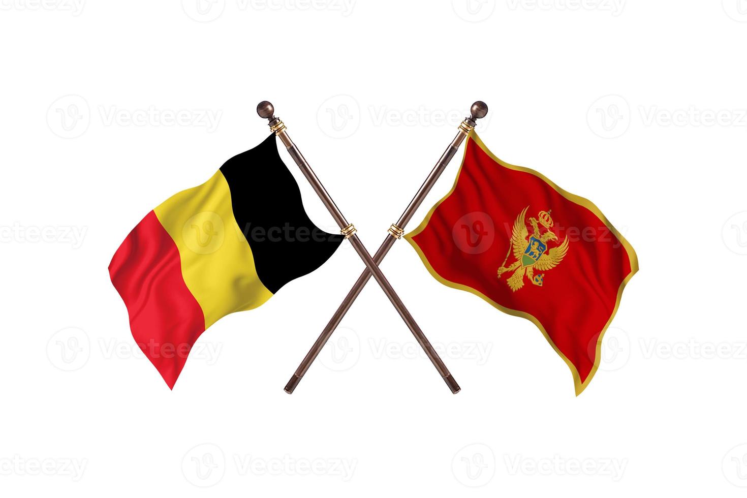 belgien gegen montenegro zwei länderflaggen foto