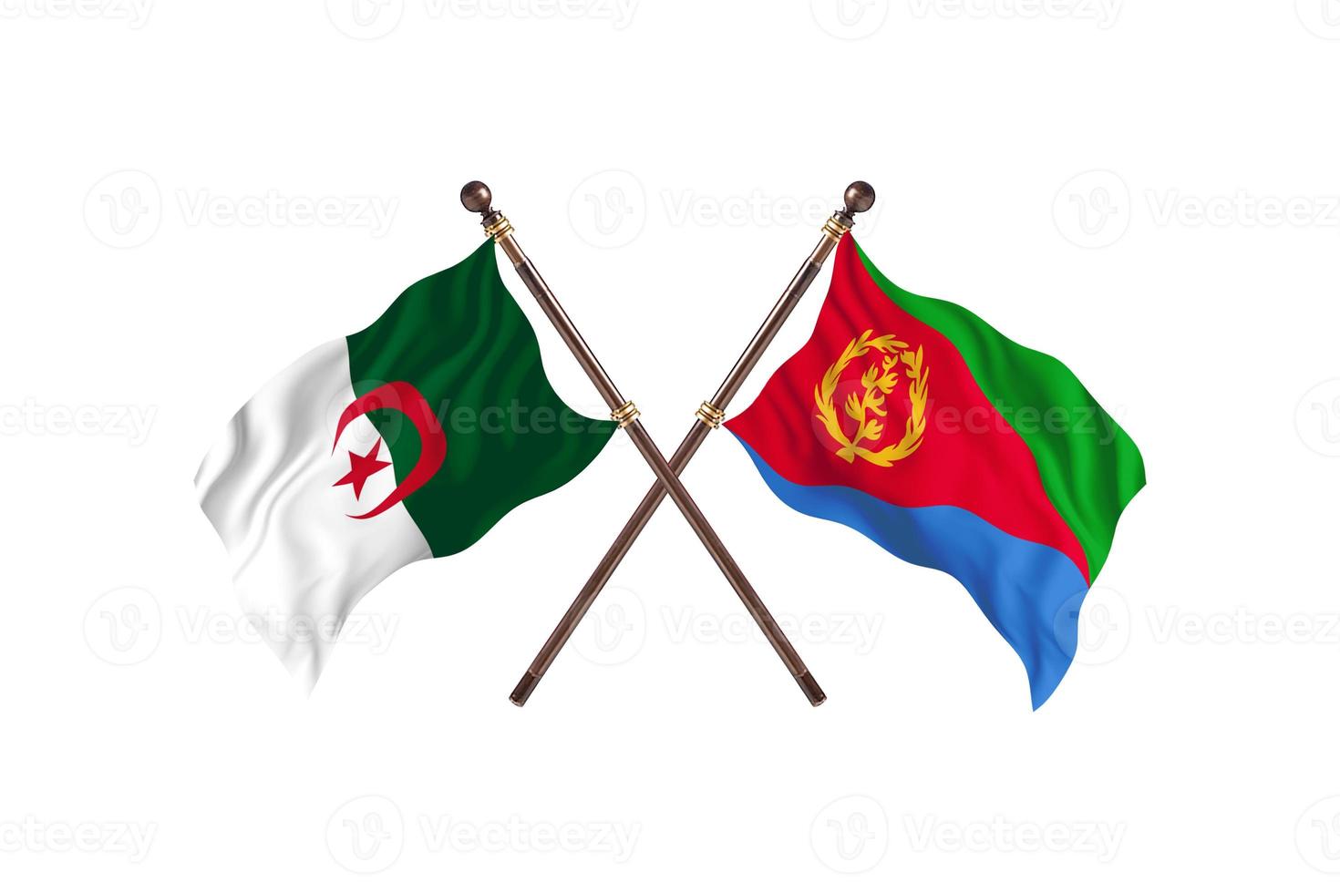 algerien gegen eritrea zwei länderflaggen foto
