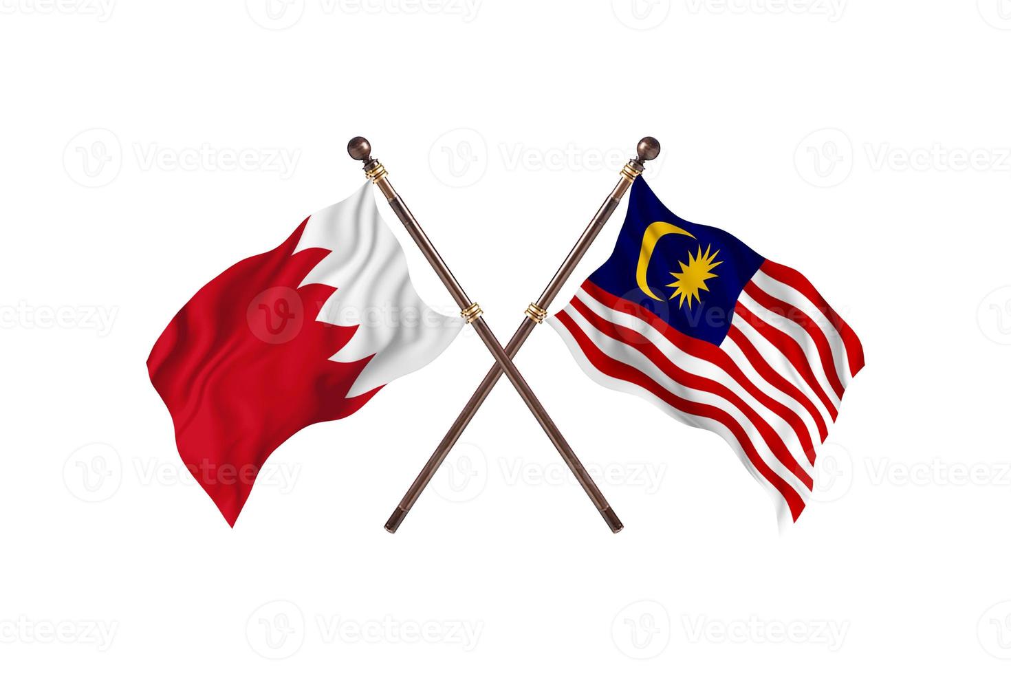 bahrain gegen malaysia zwei länderflaggen foto