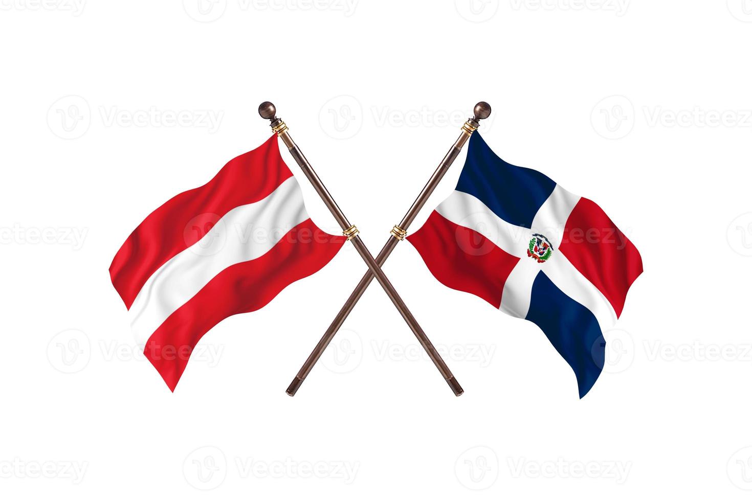 österreich gegen dominikanische republik zwei länderflaggen foto