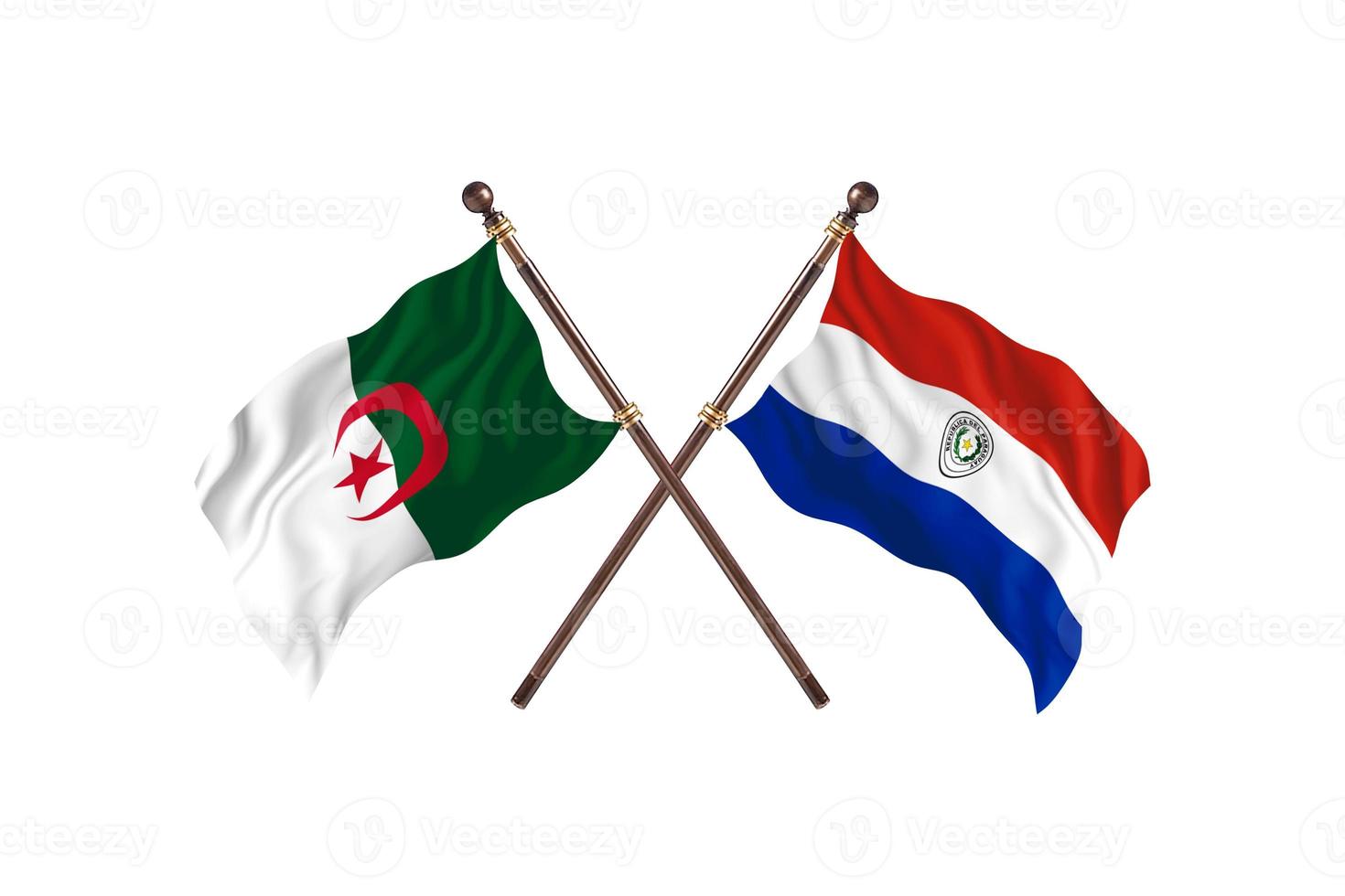 algerien gegen paraguay zwei länderflaggen foto