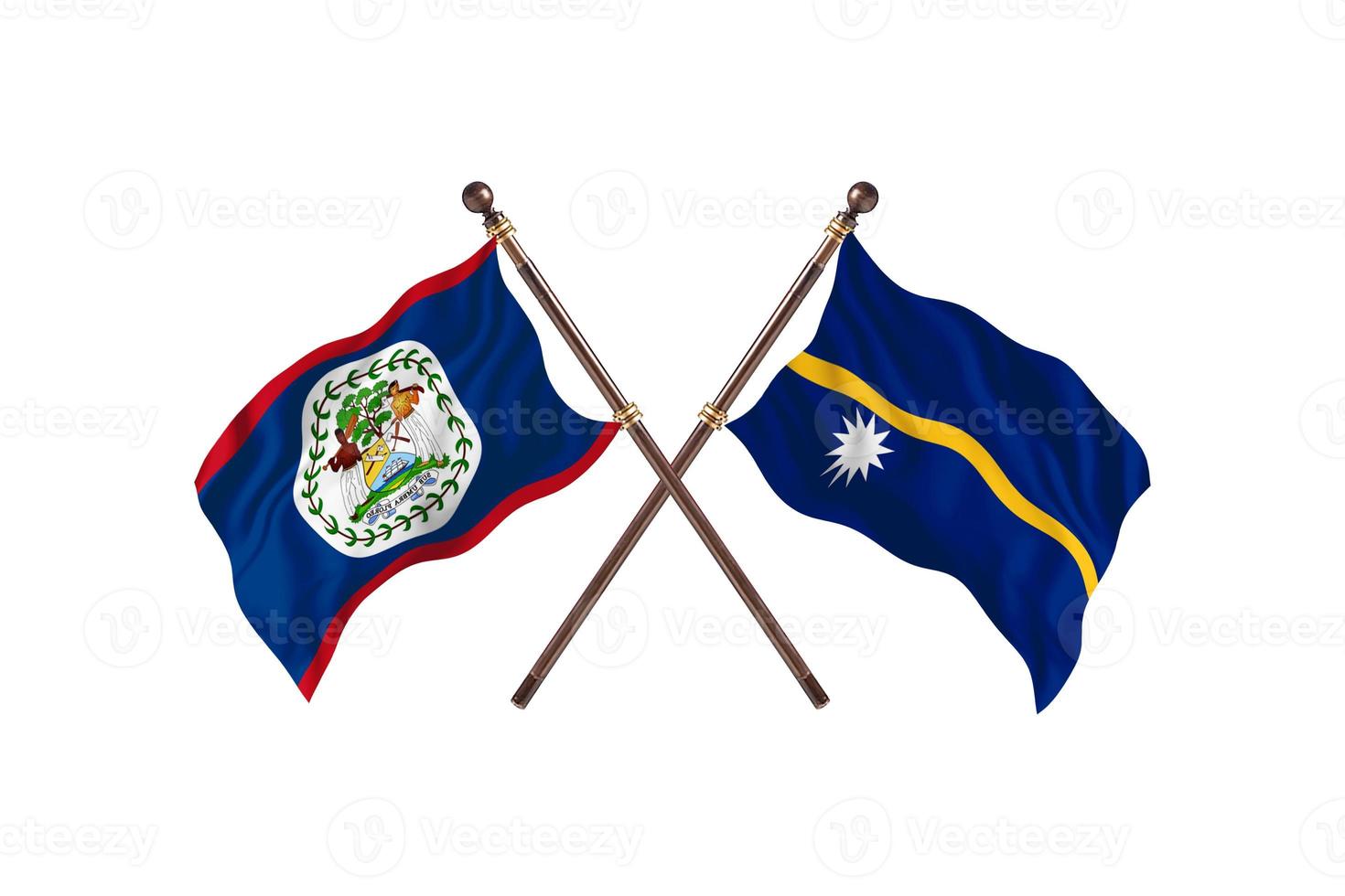 belize versus nauru zwei länderflaggen foto