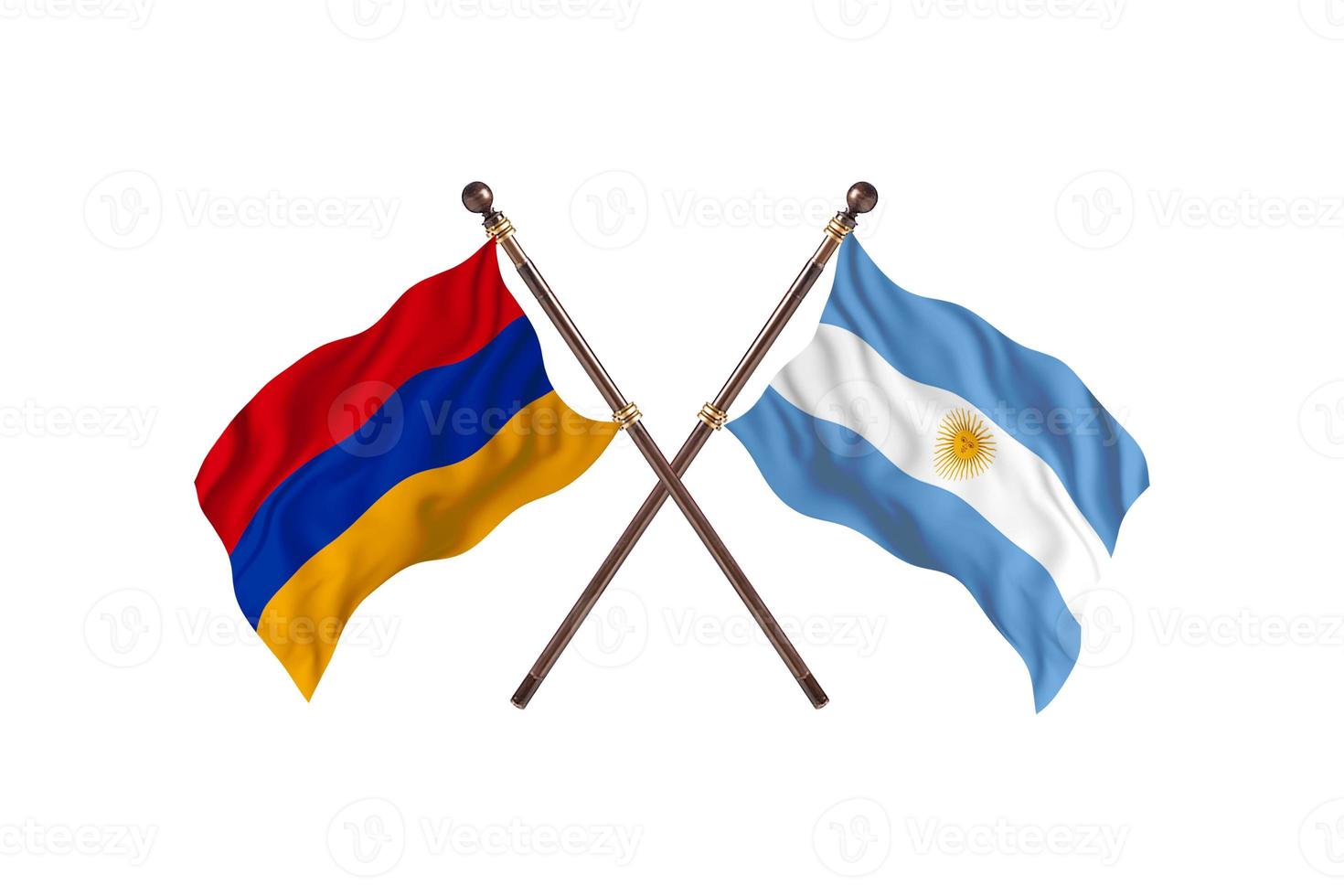 armenien gegen argentinien zwei länderflaggen foto