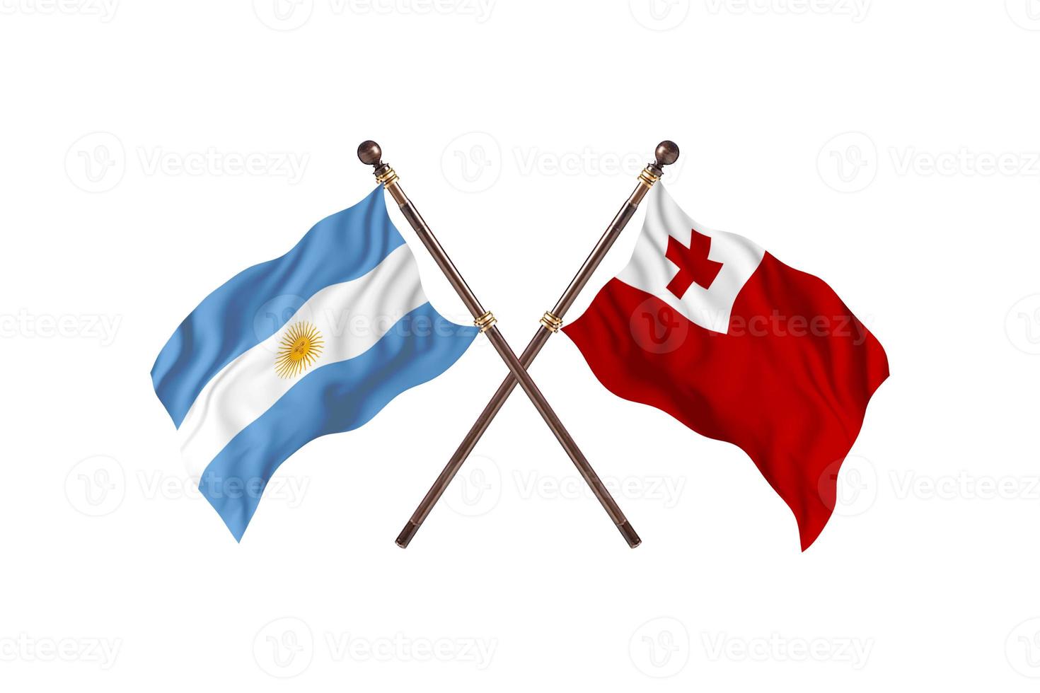 argentinien gegen tonga zwei länderflaggen foto