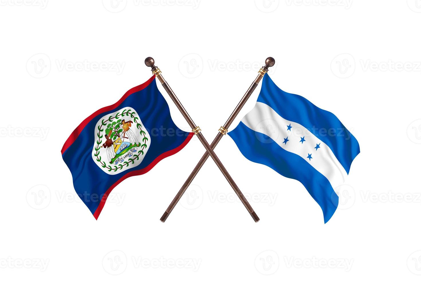 belize versus honduras zwei landesflaggen foto