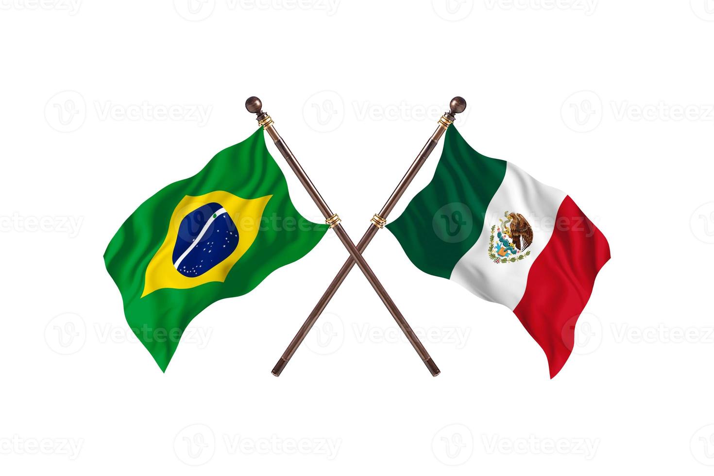 brasilien gegen mexiko zwei länderflaggen foto