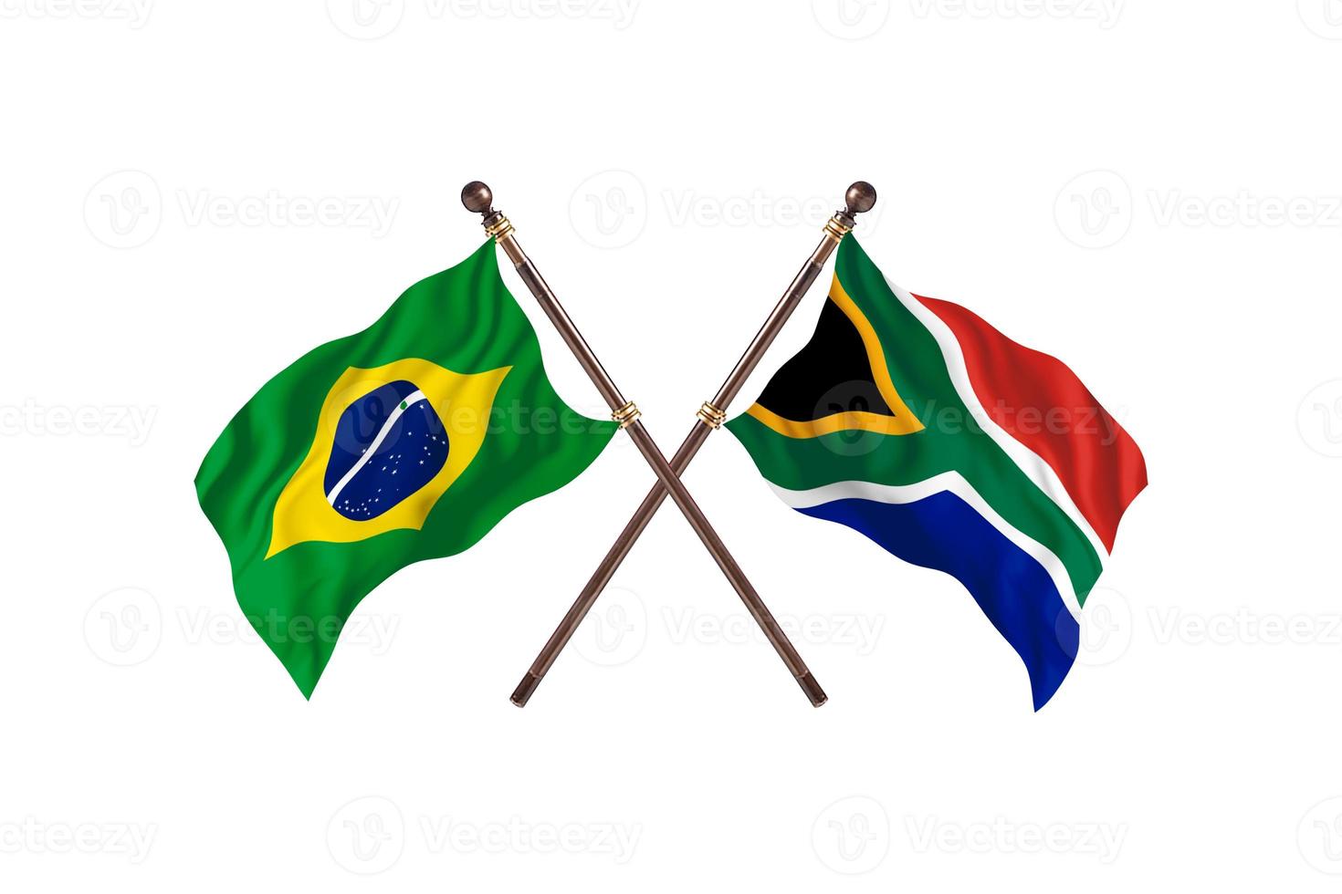 brasilien gegen südafrika zwei länderflaggen foto