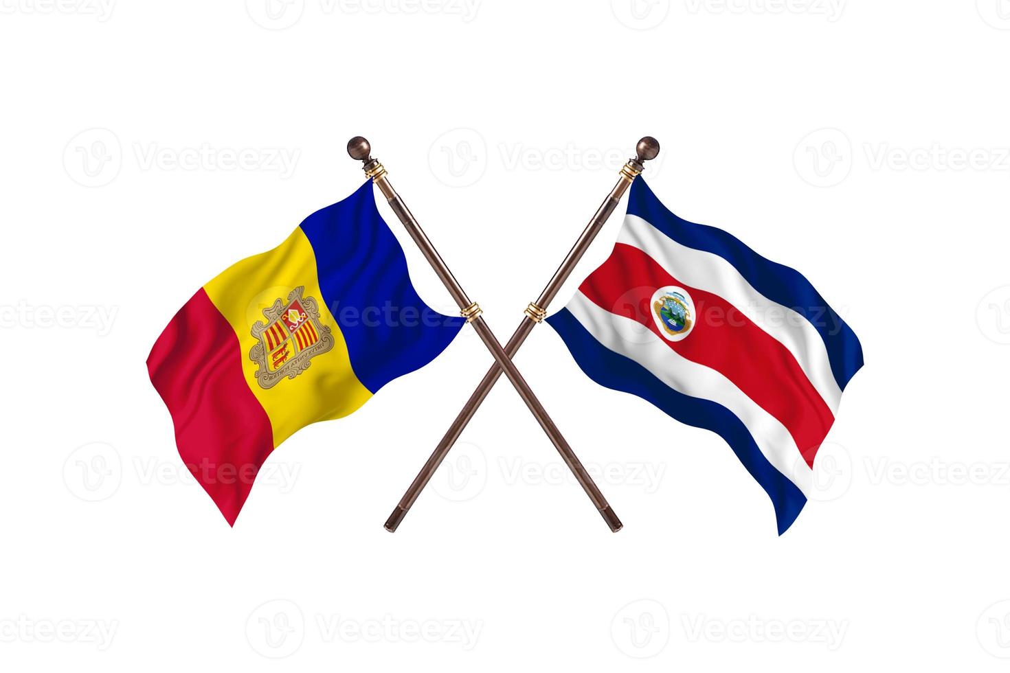 andorra gegen costa rica zwei länderflaggen foto