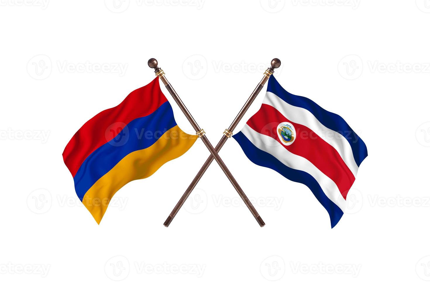 armenien gegen costa rica zwei länderflaggen foto