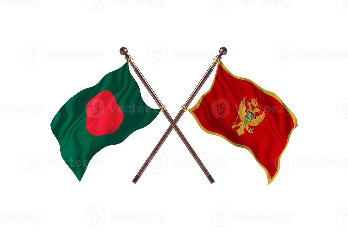 bangladesch gegen montenegro zwei länderflaggen foto