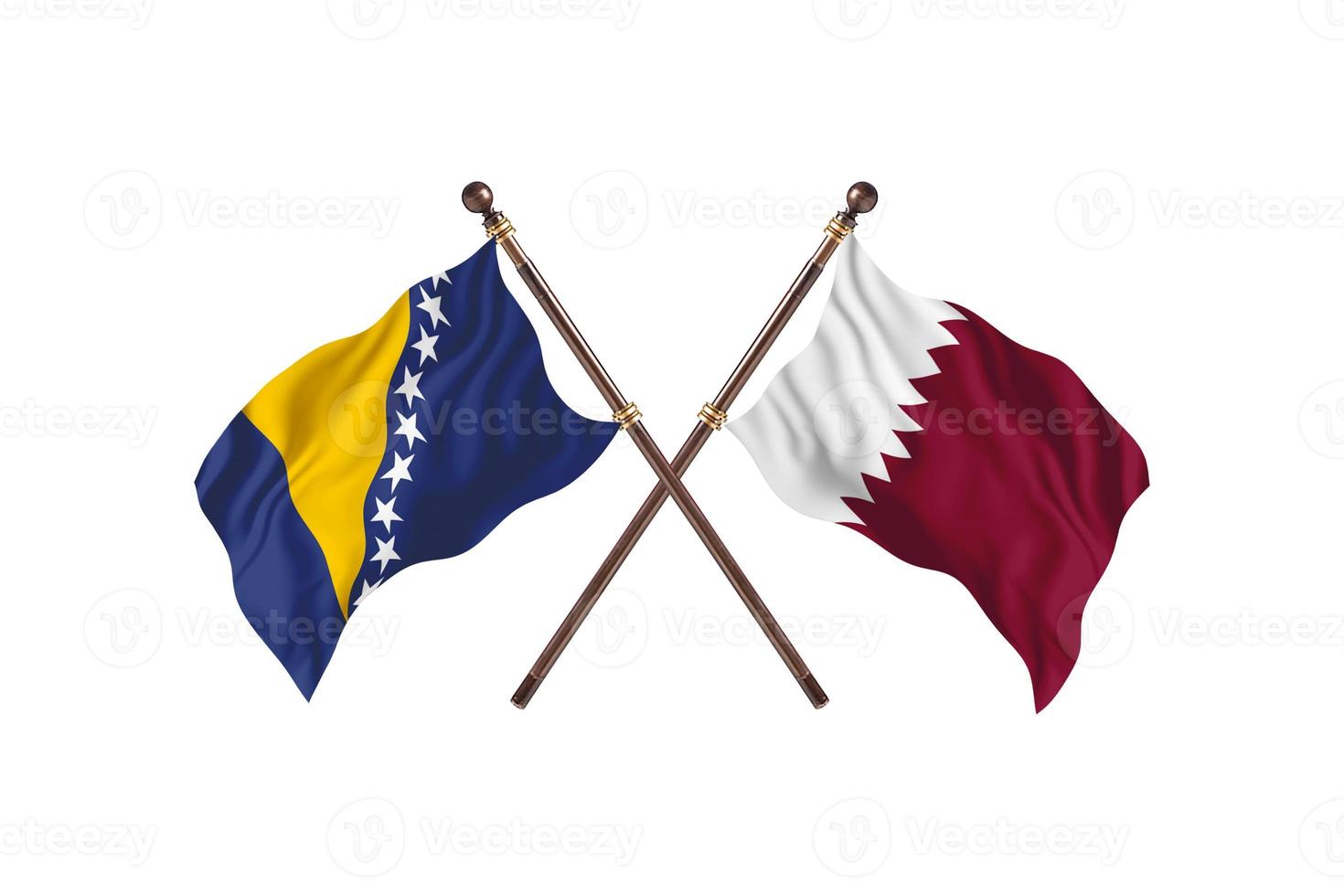 bosnien gegen katar zwei länderflaggen foto