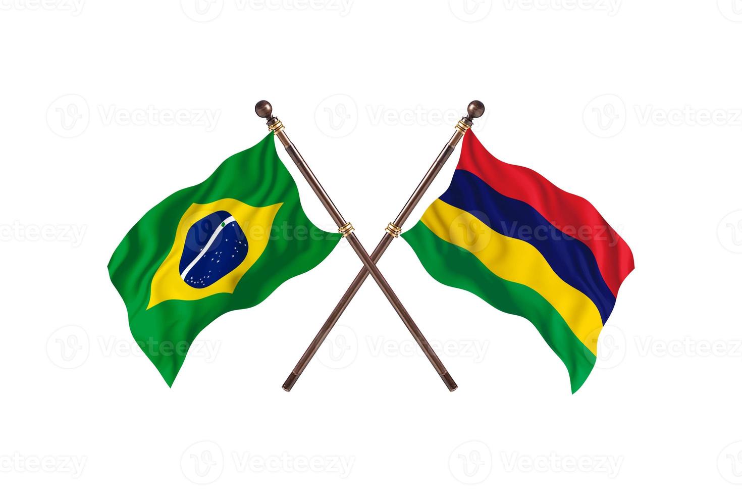 brasilien gegen mauritius zwei länderflaggen foto
