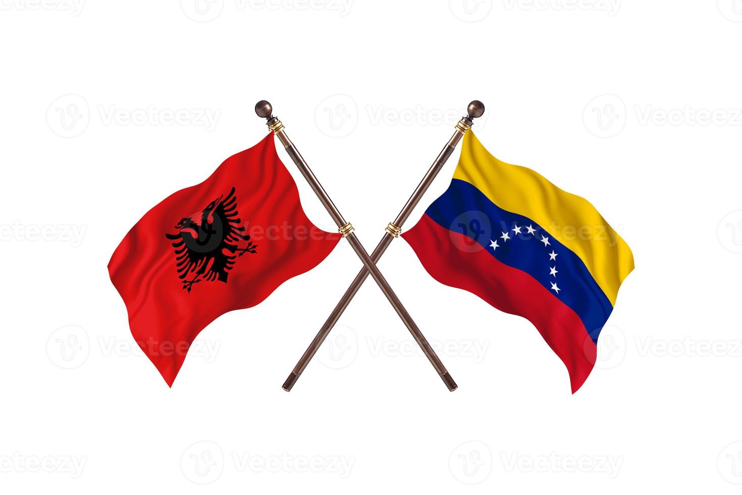 albanien gegen venezuela zwei länderflaggen foto