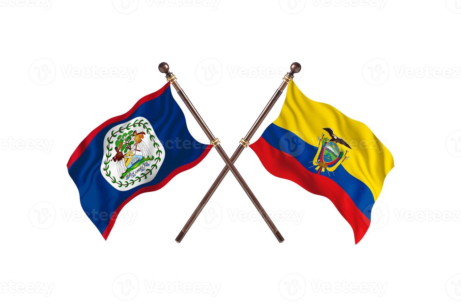 belize versus ecuador zwei länderflaggen foto