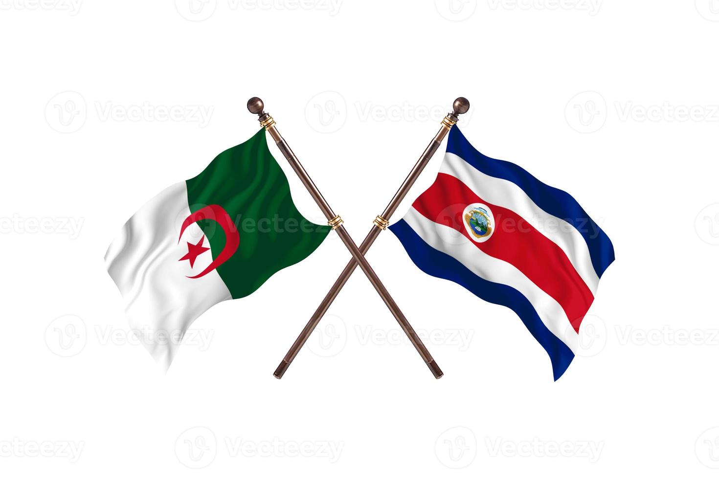 algerien gegen costa rica zwei länderflaggen foto
