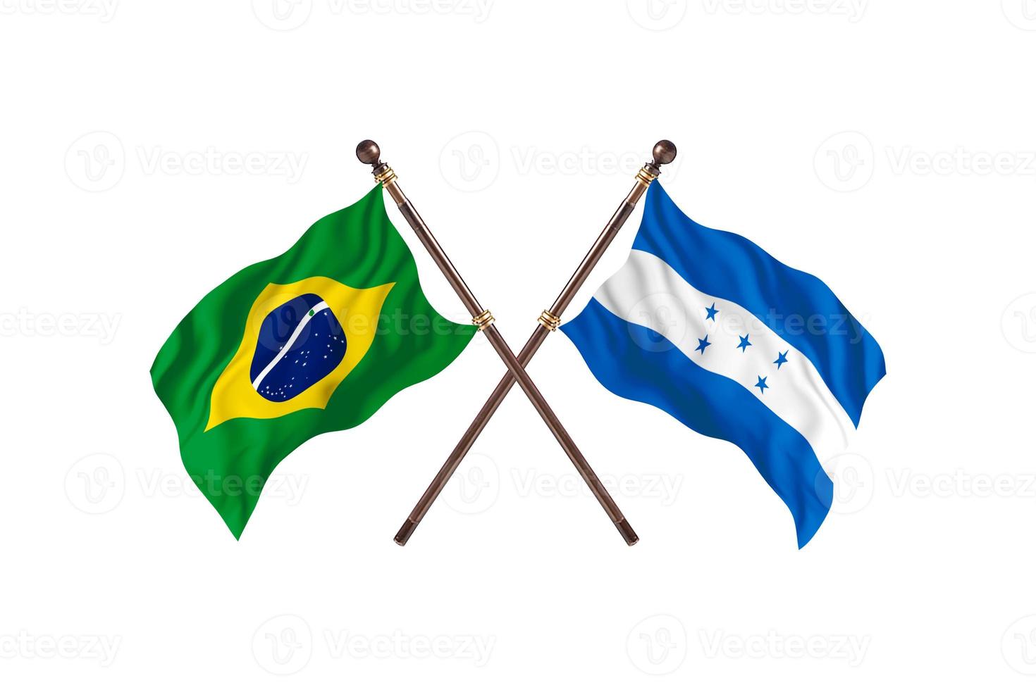 brasilien gegen honduras zwei landesflaggen foto