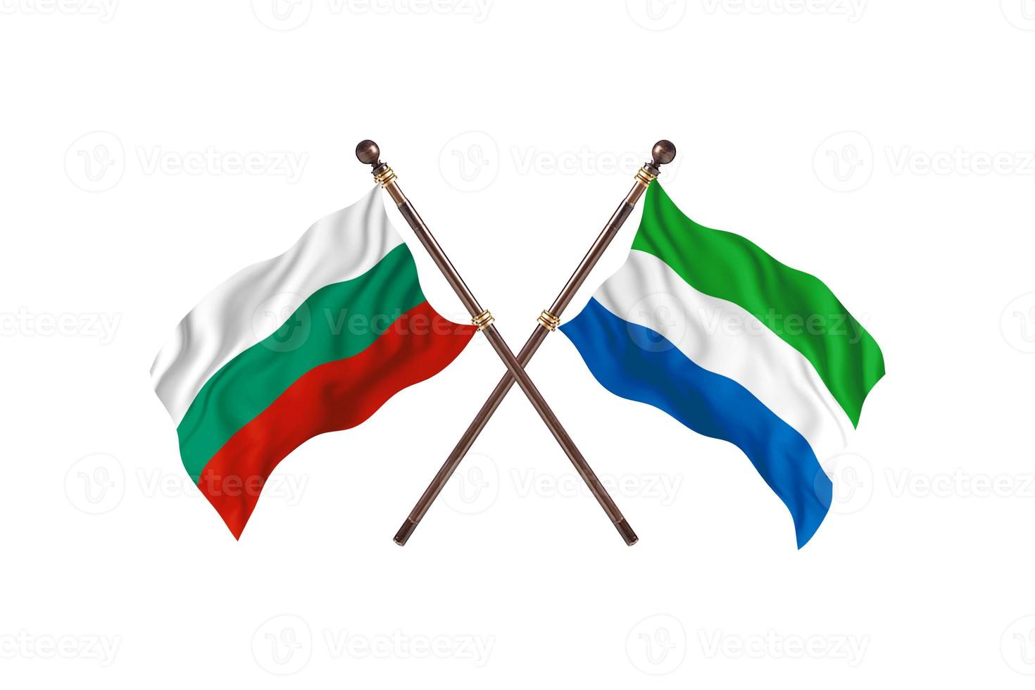 bulgarien gegen sierra leone zwei länderflaggen foto
