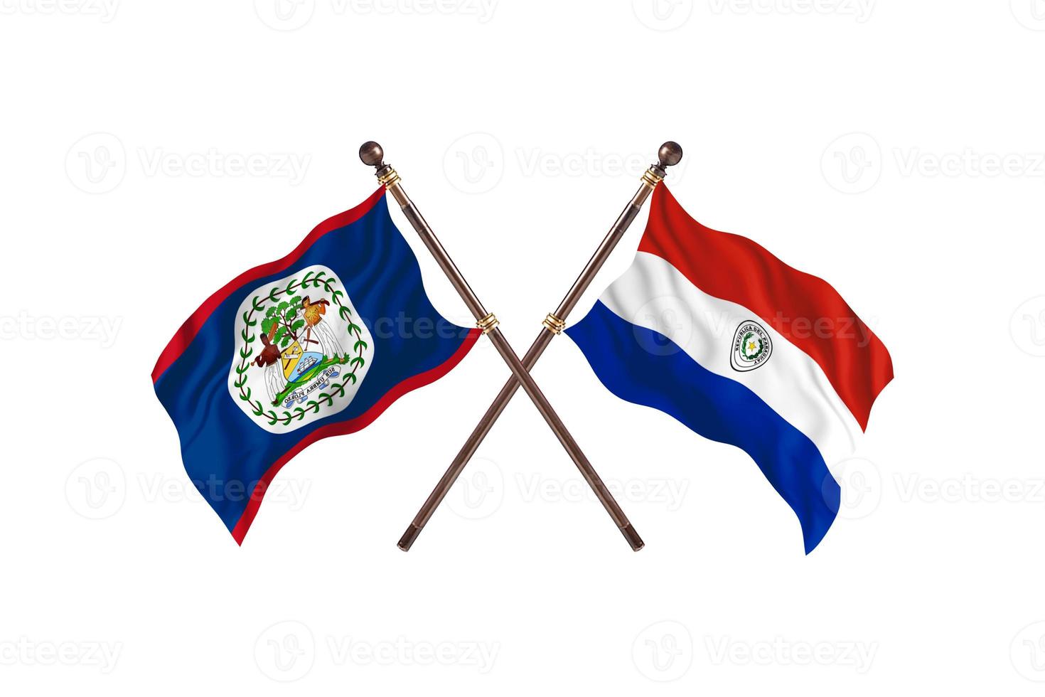 belize versus paraguay zwei länderflaggen foto
