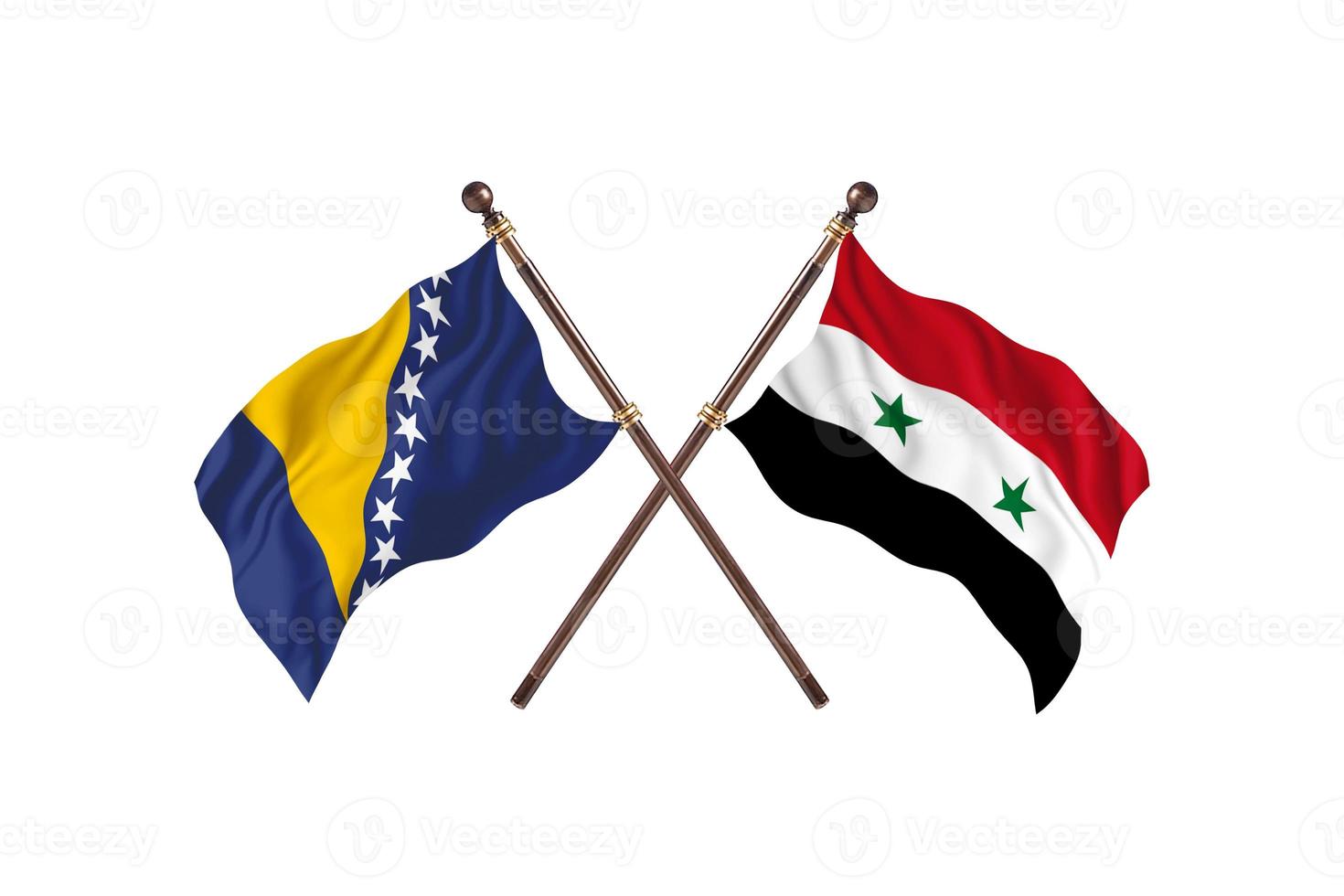 bosnien gegen syrien zwei länderflaggen foto