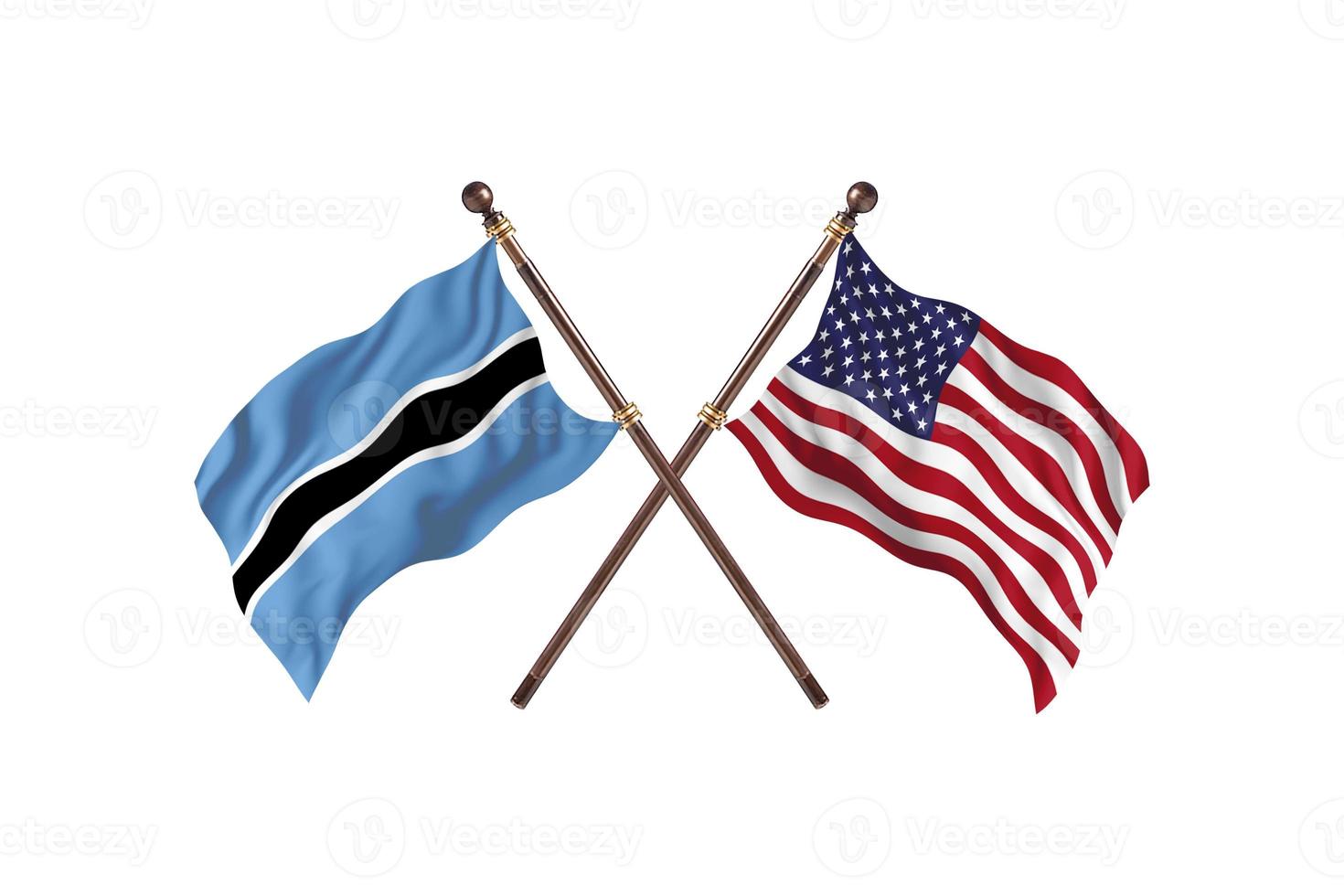 botswana versus vereinigte staaten von amerika zwei länderflaggen foto