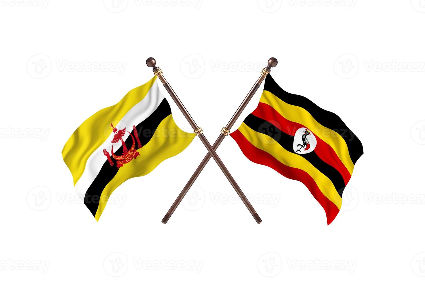 brunei gegen uganda zwei landesflaggen foto