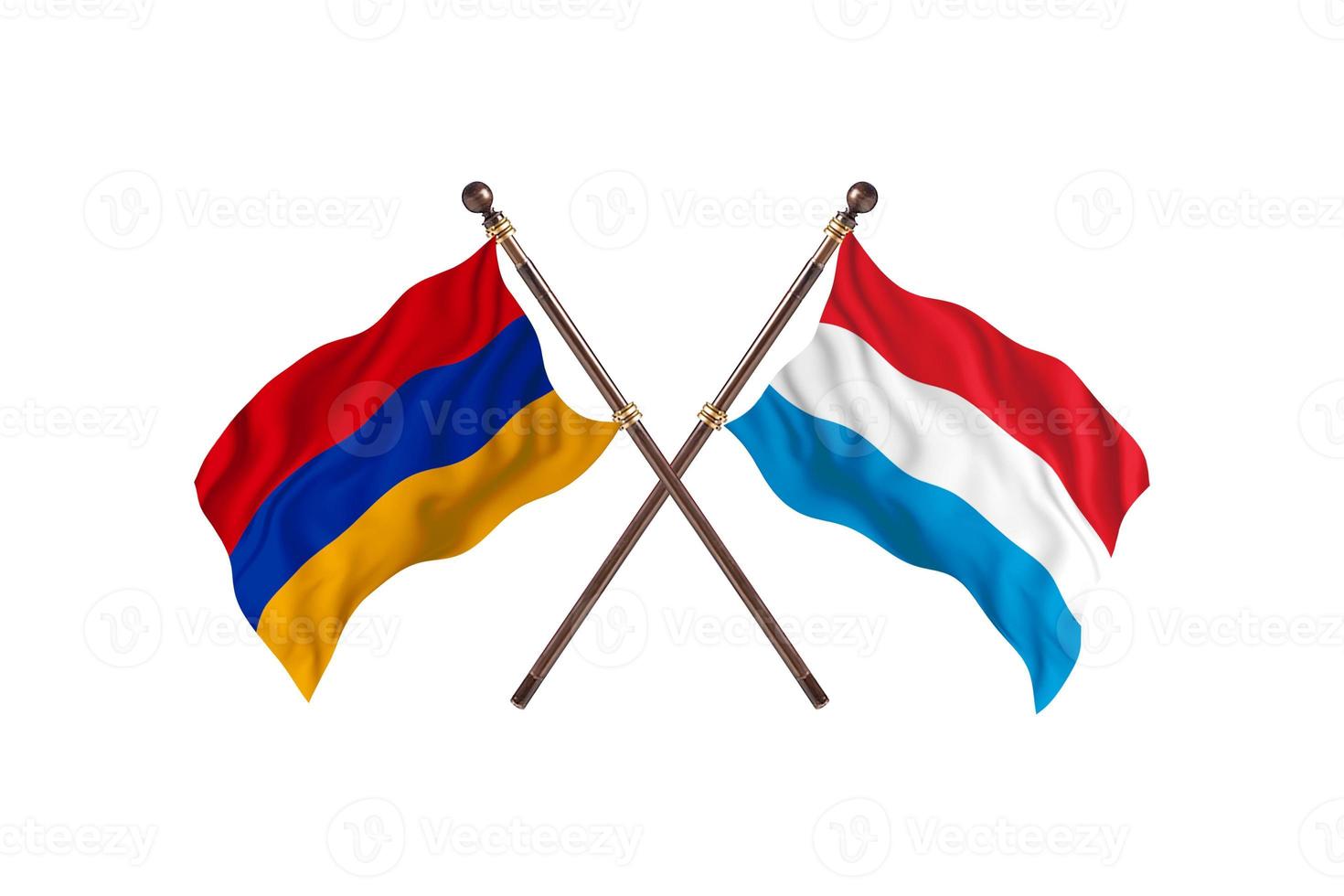 armenien gegen luxemburg zwei länderflaggen foto