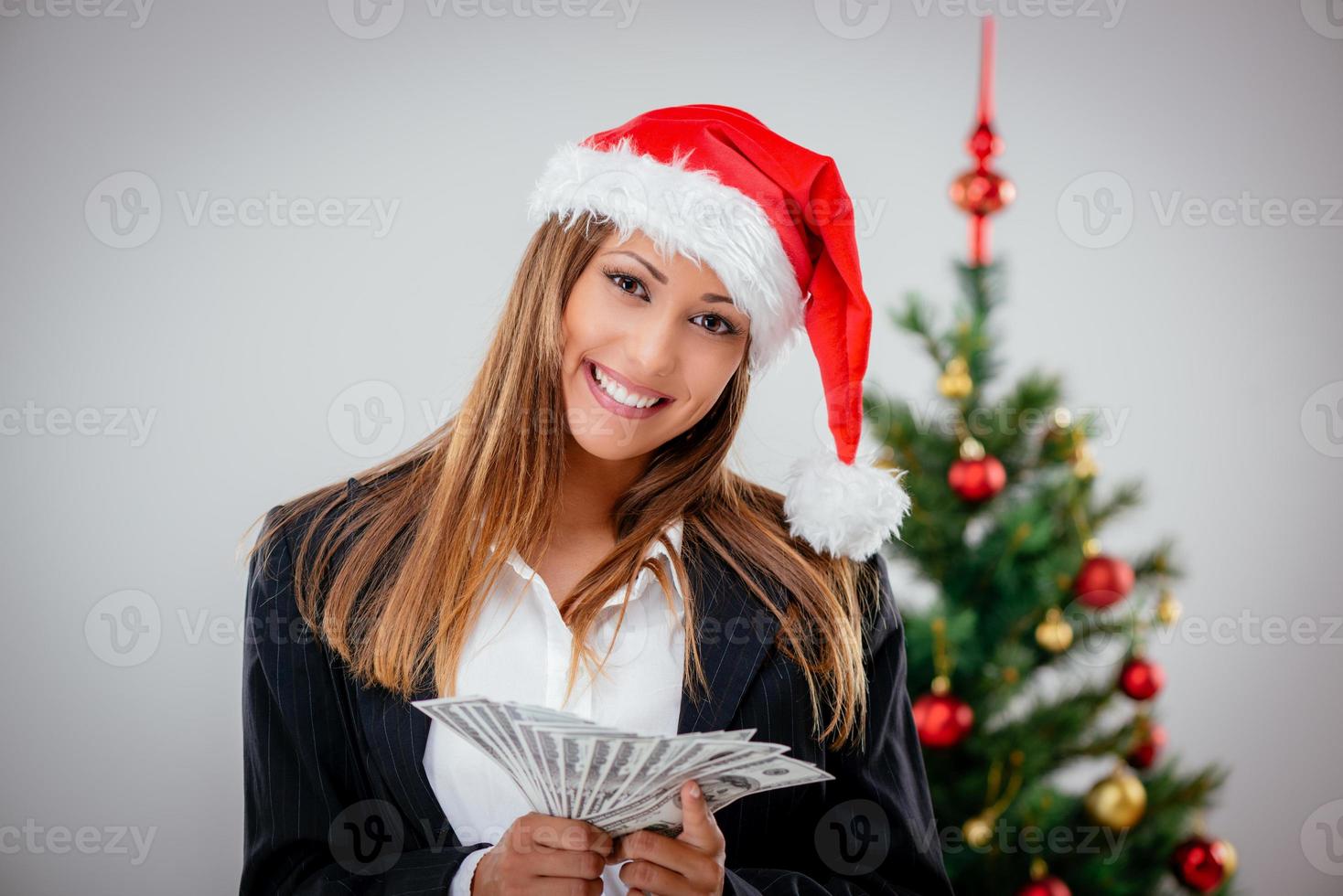 Geschäftsfrau mit Dollar foto