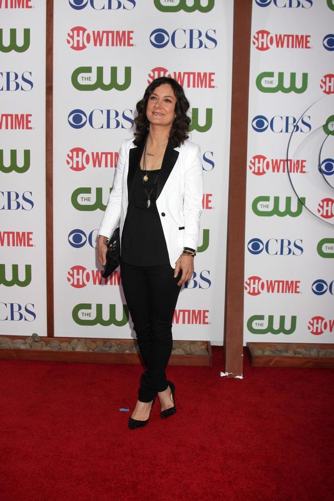 los angeles, 3. aug - sara gilbert kommt zur cbs tca sommer 2011 all star party im robinson may parkhaus am 3. august 2011 in beverly hills, ca foto