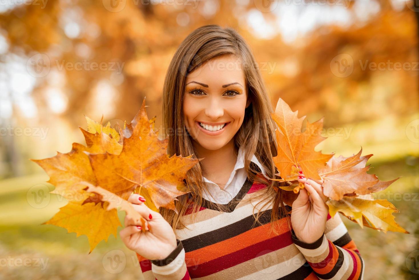 Herbstmädchenansicht foto