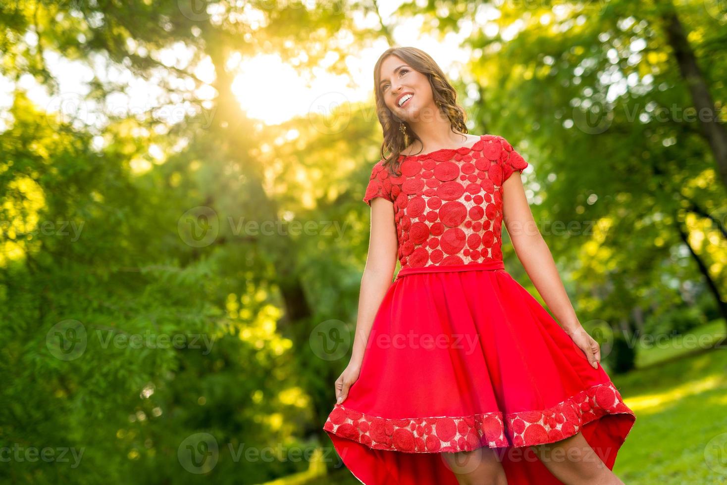 Ansicht rotes Kleid foto