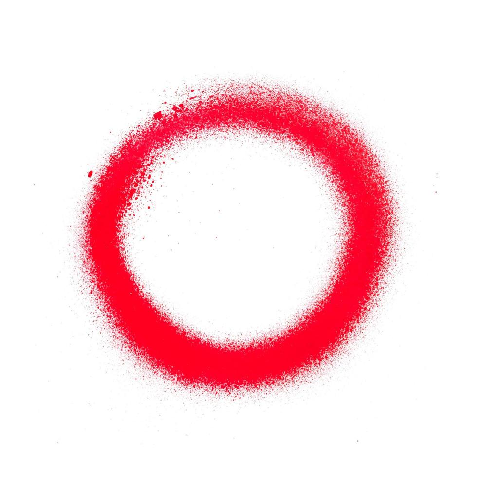 leuchtend rote Sprühfarbe Textur auf weißem Hintergrund foto
