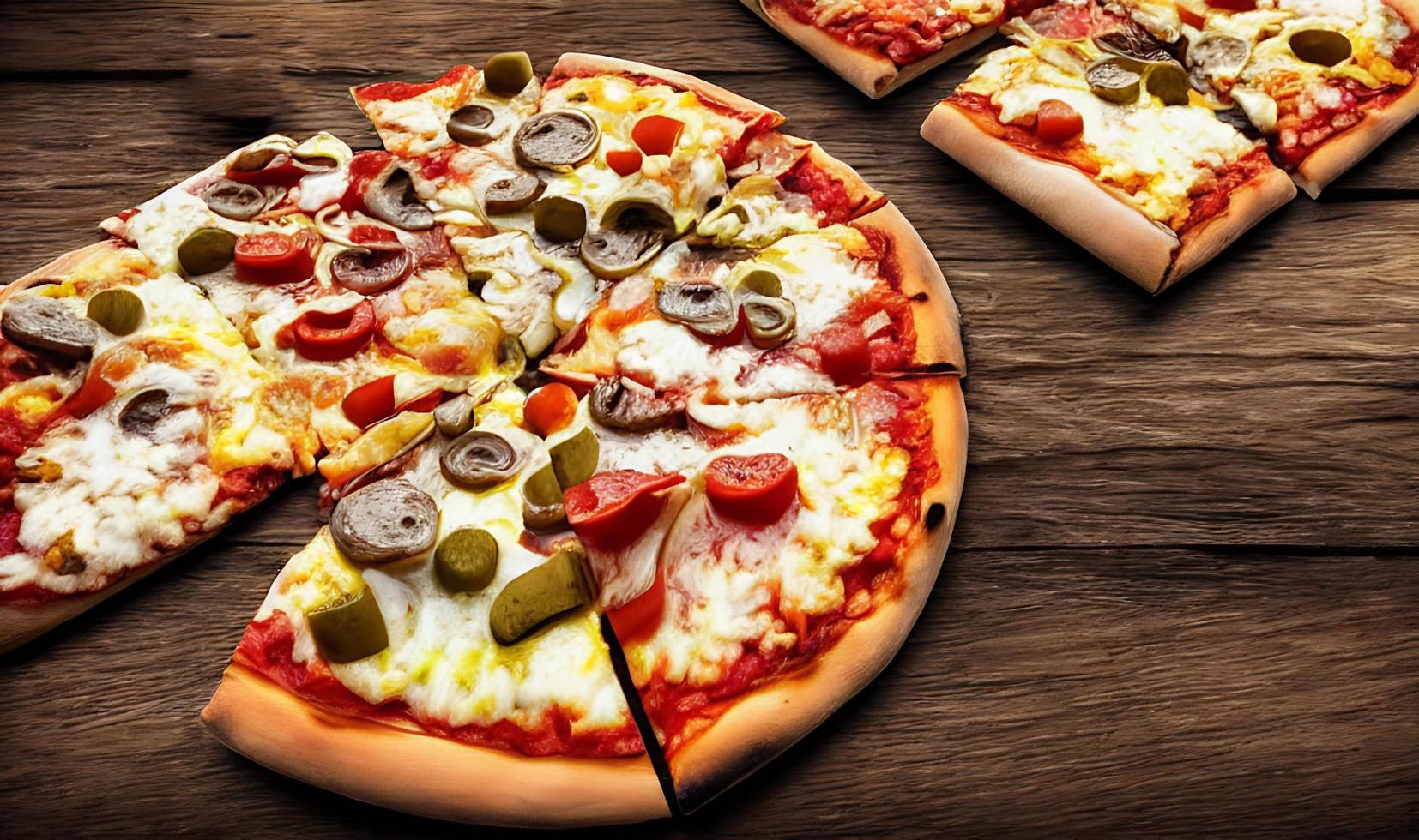 Pizza. Fast Food der traditionellen italienischen Küche. foto