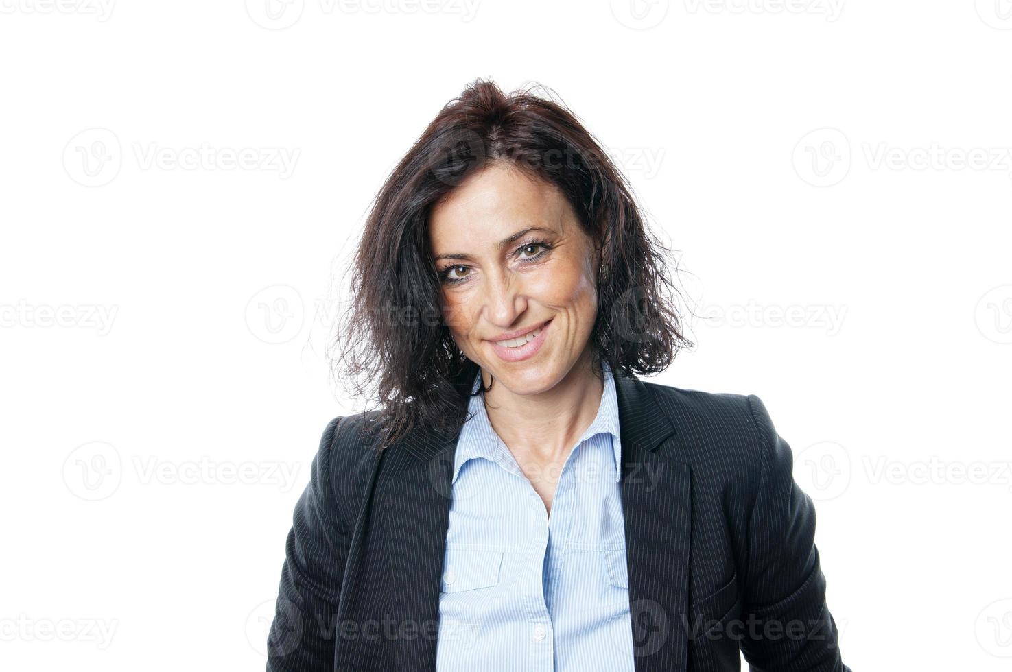 Geschäftsfrau auf weiß foto