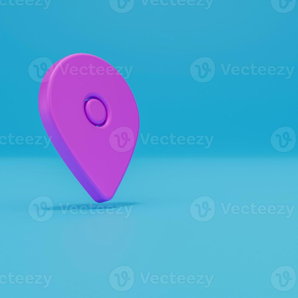 Positionskarten-Pin für Tagging, Geo-Targeting und Erstellung von Reiserouten. 3D-Darstellung. foto