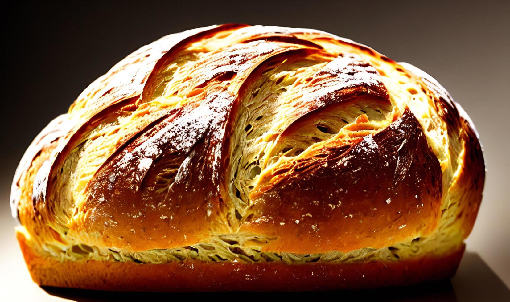 Ofen - traditionelles frisches heißes gekochtes Brot. Brot aus nächster Nähe schießen. foto