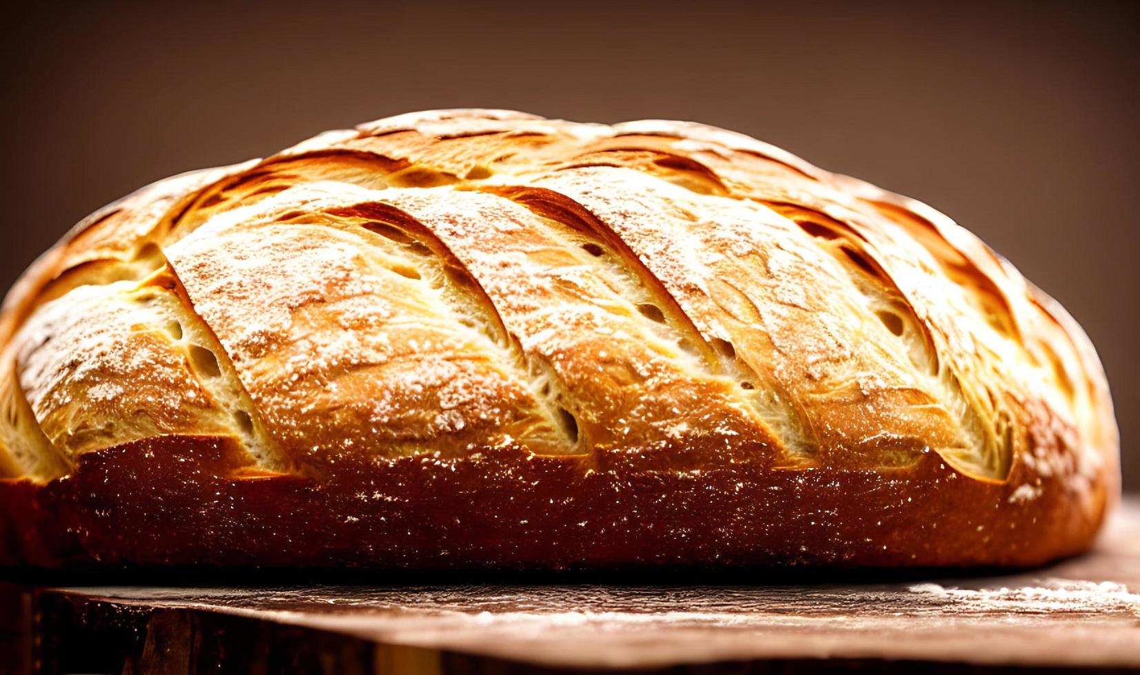 Ofen - traditionelles frisches heißes gekochtes Brot. Brot aus nächster Nähe schießen. foto