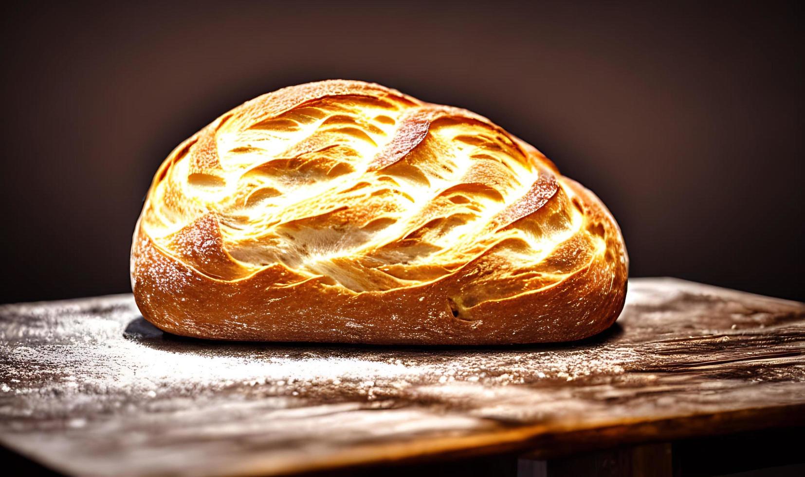 Ofen - traditionelles frisches heißes gekochtes Brot. Brot aus nächster Nähe schießen. foto