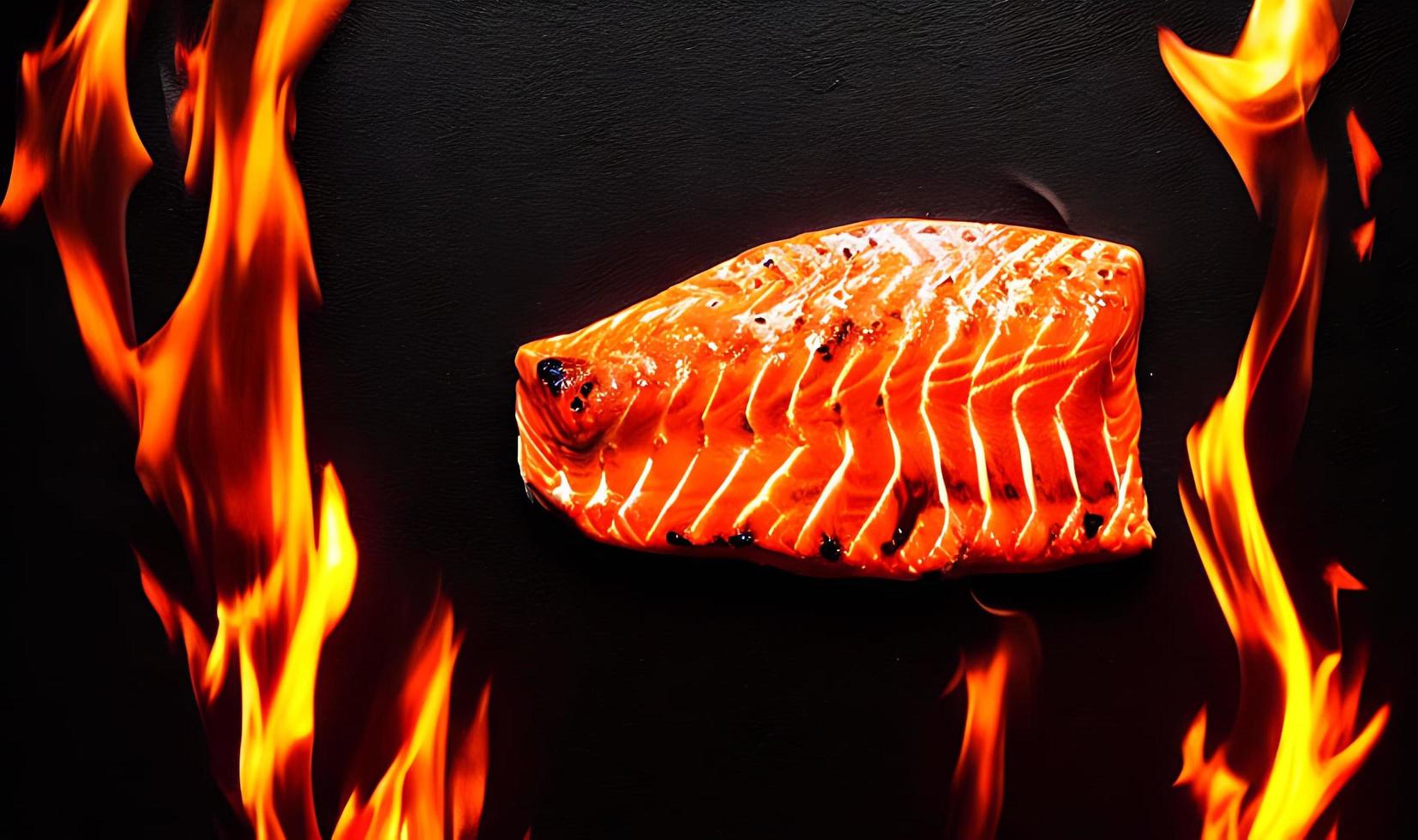 gegrillter Lachs. gesundes essen gebackener lachs. heißes Fischgericht. foto