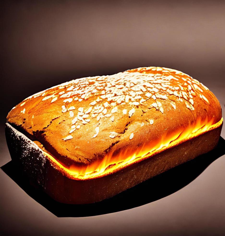 Ofen - traditionelles frisches heißes gekochtes Brot. Brot aus nächster Nähe schießen. foto